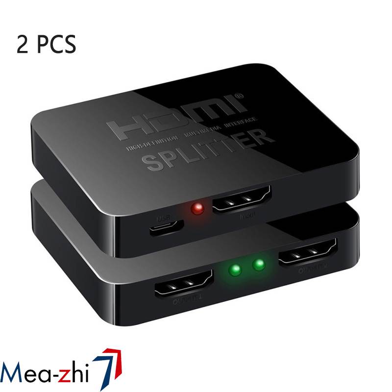 2 Pcs HDMI Splitter 4K@50Hz, avedio links HDMI Splitter 1 in 2 Out, HDMI2.0b Splitter for Dual Monitors Only Duplicate/Mirror Screens, Support HDCP2.2, RGB 4:4:4, 18.5Gbps, Auto Scaling, Full HD 1080P