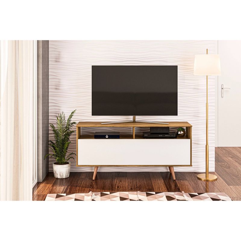 60" Danbury Tv Stand Walnut and White - Chique