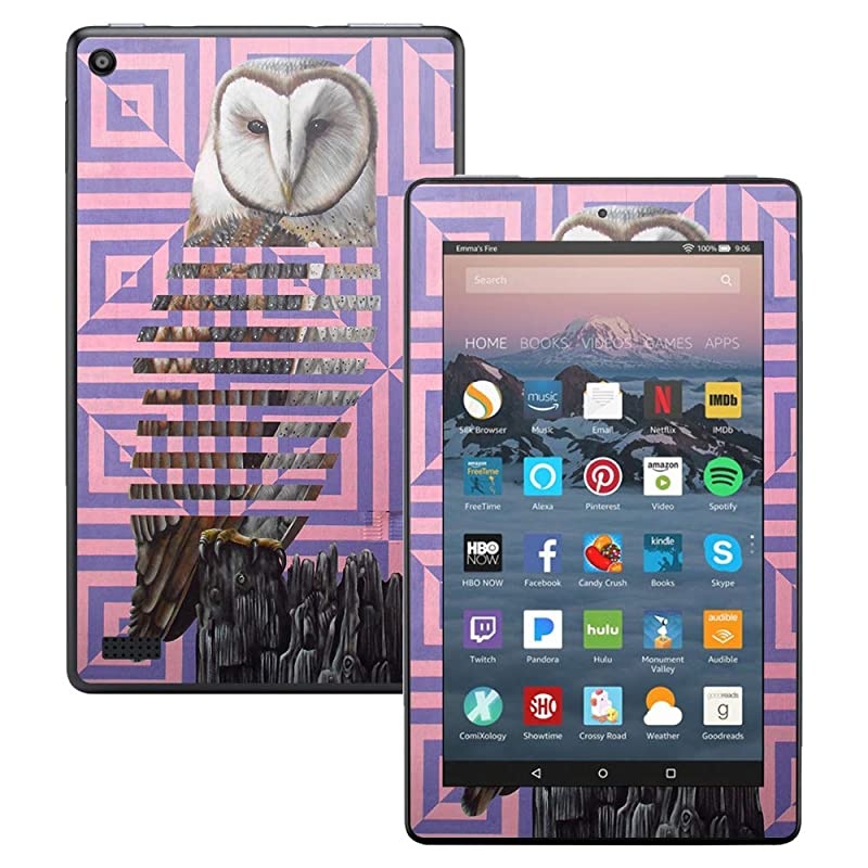 Skin Compatible with  Kindle Fire 7 (2017) - Owl Maze | Protective, Durable, and Unique Vinyl Decal wrap Cover | Easy to Apply, Remove, and Change Styles | Made in The USA
