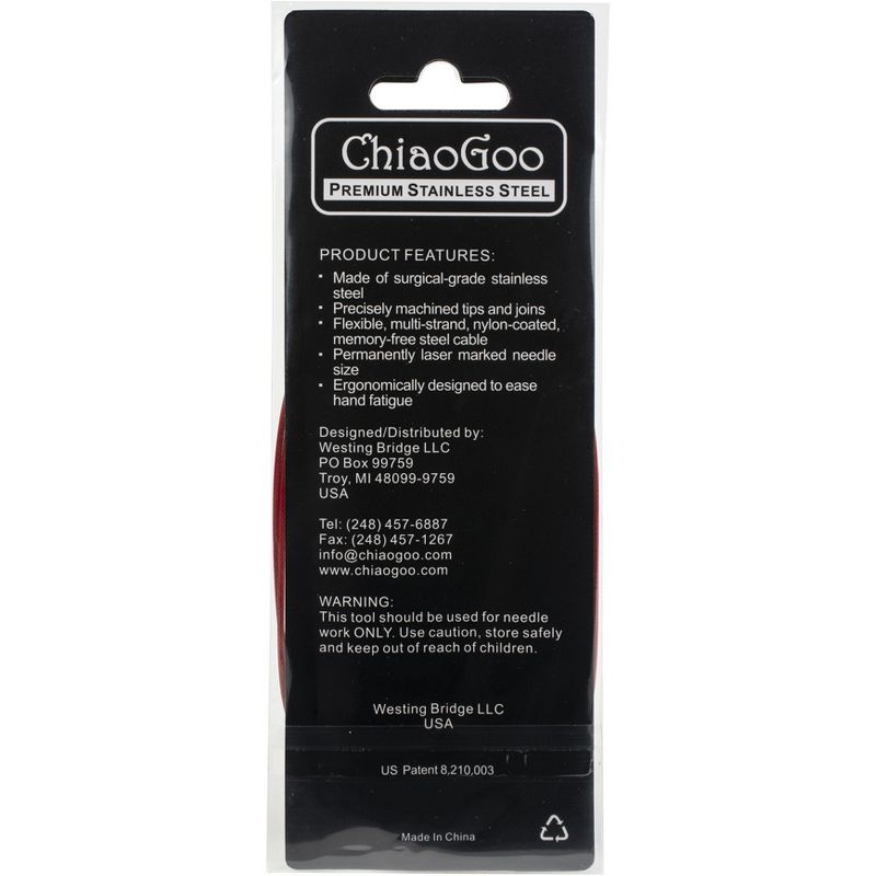 ChiaoGoo Red Lace Stainless Circular Knitting Needles 40"-Size 6/4mm