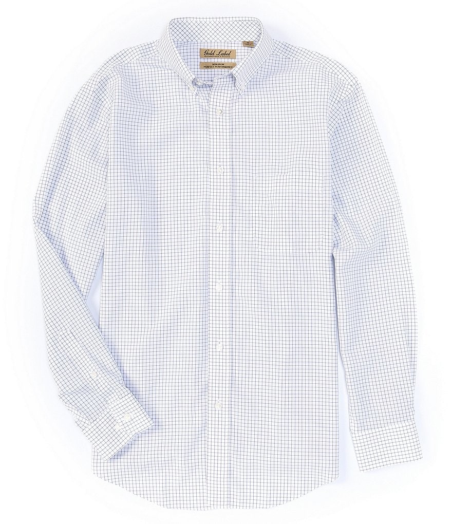 Gold Label Roundtree & Yorke Non-Iron Fitted Button-Down Collar Solid Dress Shirt