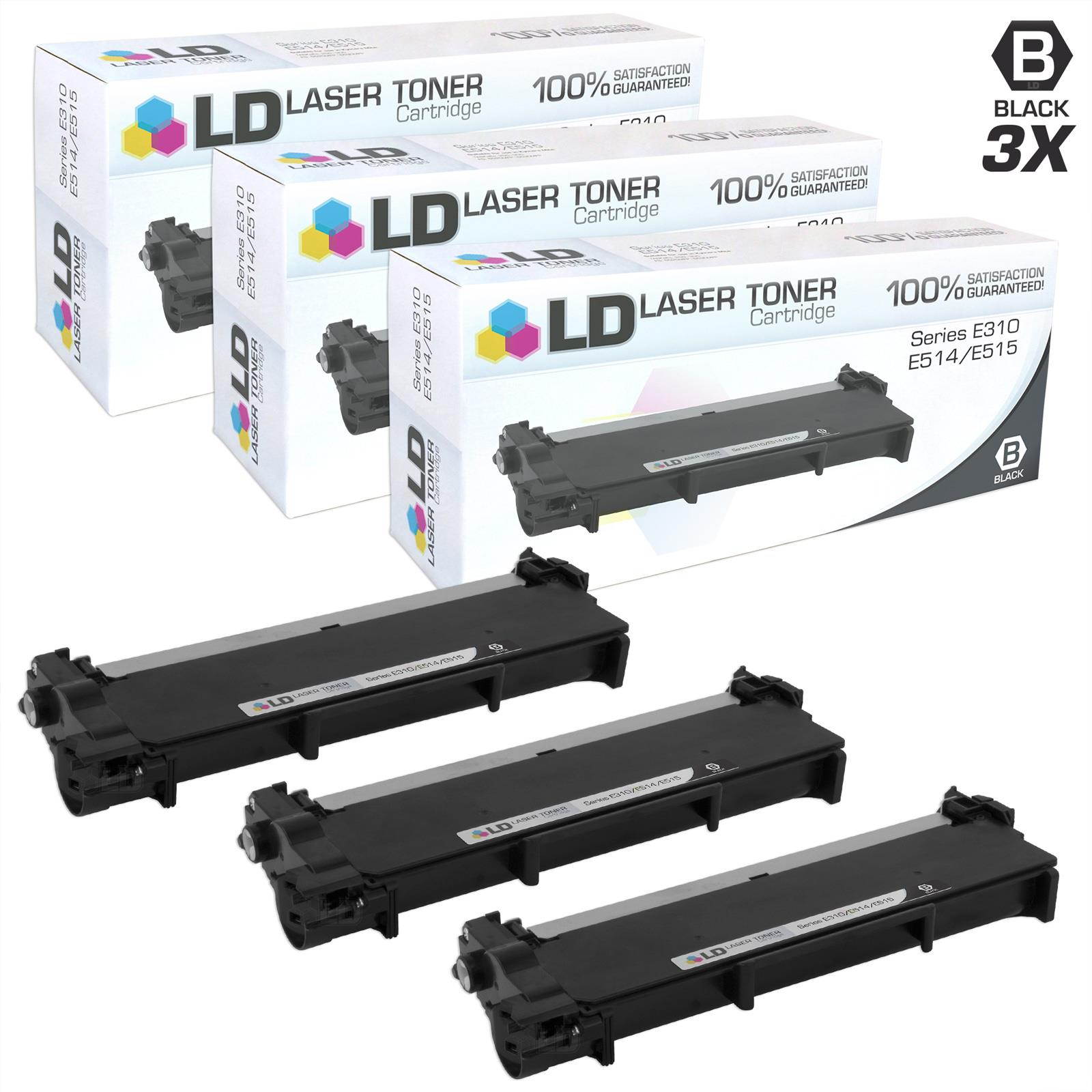 LD Compatible Toner Cartridge Replacement for Dell 593-BBKC CVXGF (Black, 3-Pack)