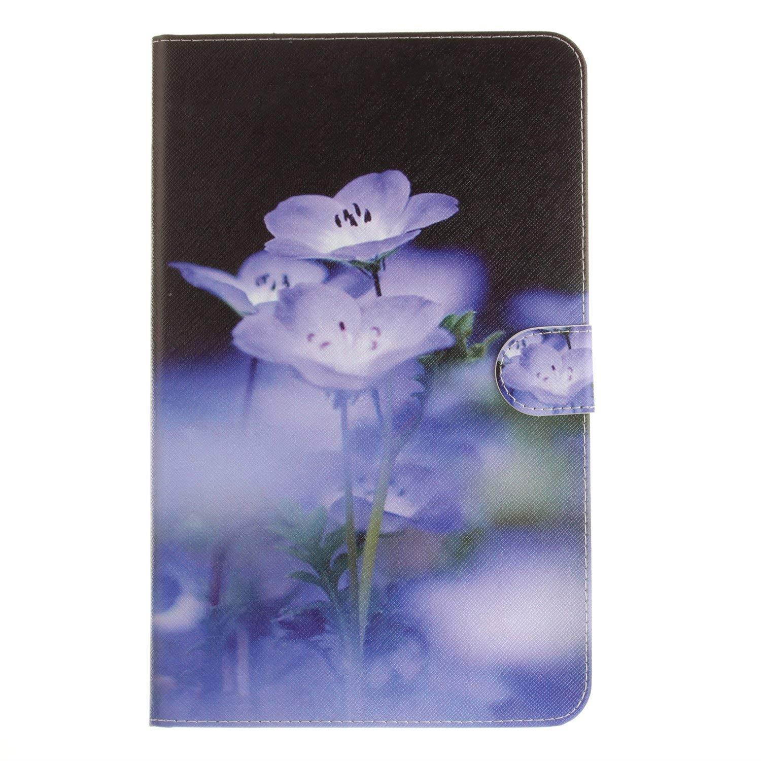Galaxy Tab A 10.1 T580 Case,UUcovers Cute Cartoon PU Leather Protective Magnetic Closure Flip Stand Wallet Case for Samsung Galaxy Tab A 10.1 T580-Blue Flower