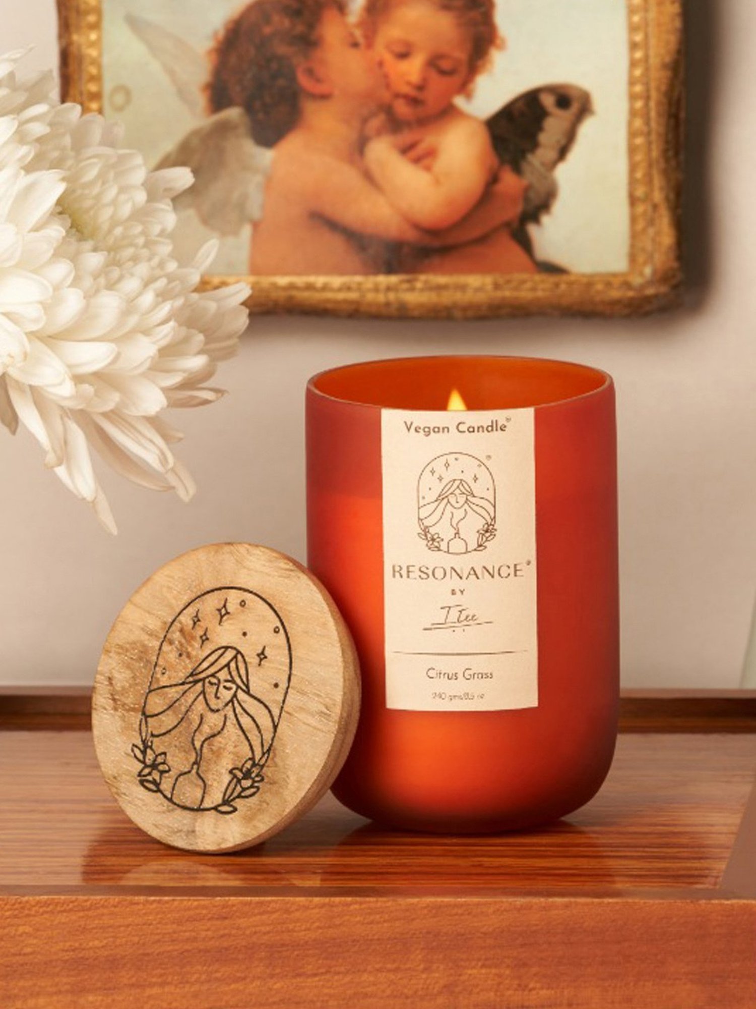 Resonance White Soy Wax Citrus Grass Aromatherapy Candle