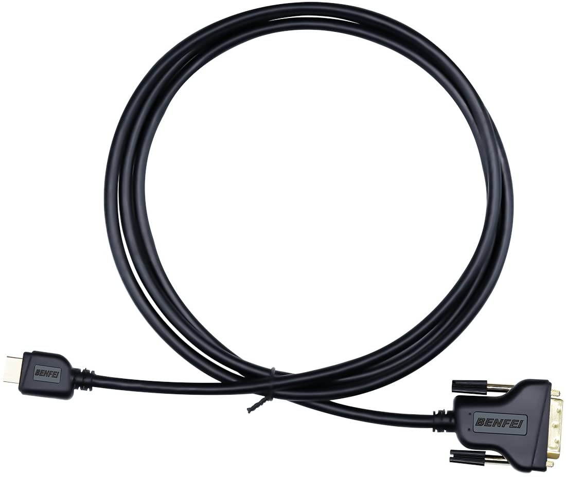 HDMI to DVI, HDMI to DVI Cable Bi Directional DVI-D 24+1 Male to HDMI Male High Speed Adapter Cable Support 1080P Full HD Compatible for Raspberry Pi, Roku, Xbox One, PS4 PS3, Graphics Card