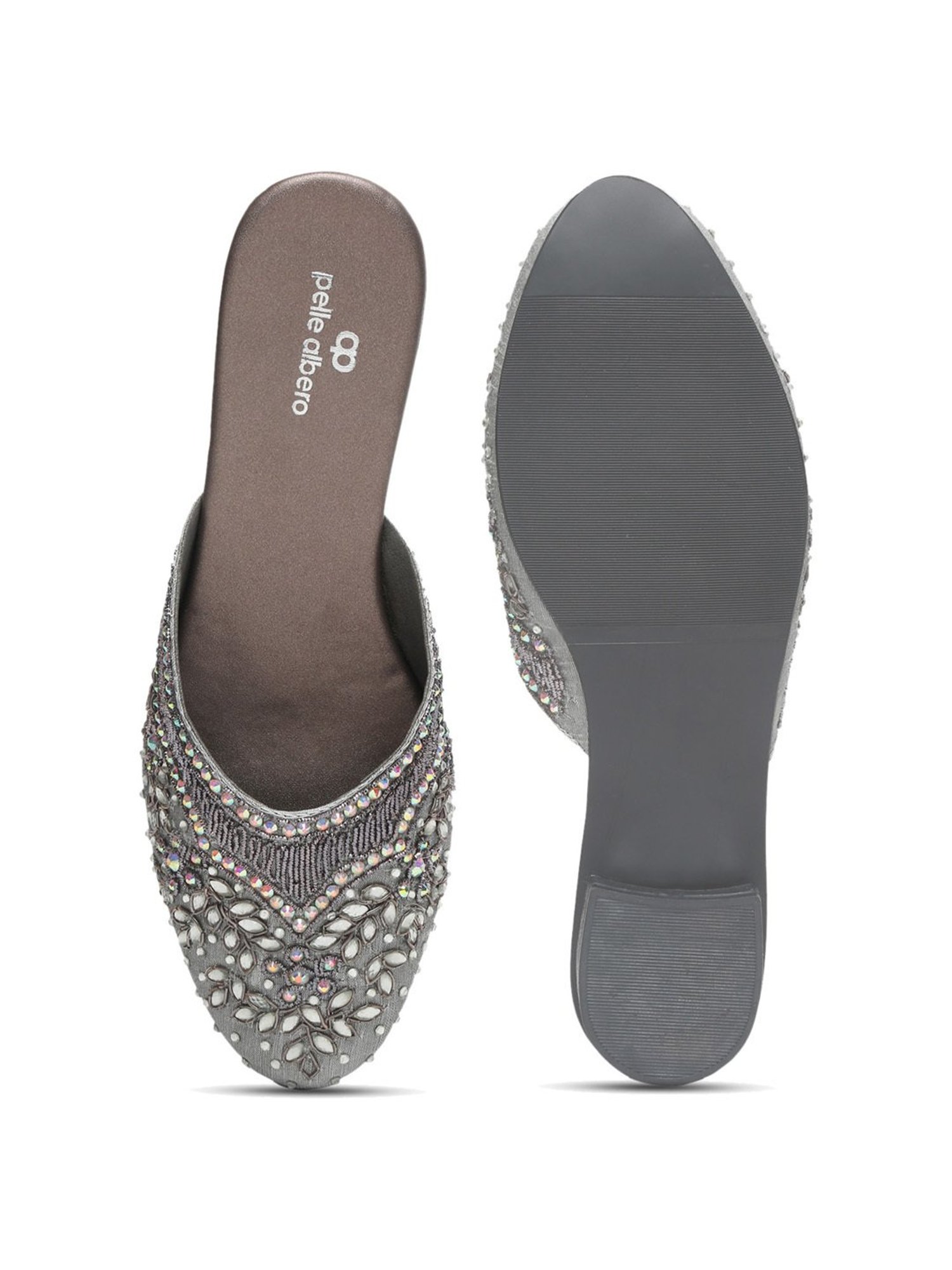 Pelle Albero Women's Grey Mule Shoes