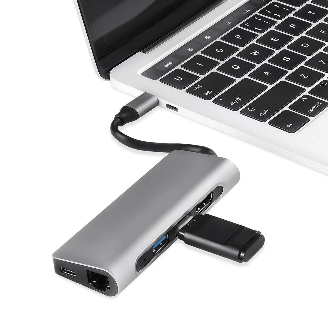 USB 3.0 Hub, Portable SuperSpeed 4 Port USB 3.0 Hub with Built-in Cable , USB Extension Multi-function USB Dock Hot Swapping Support for  Mac, PC, USB Flash Drives and Other Devices