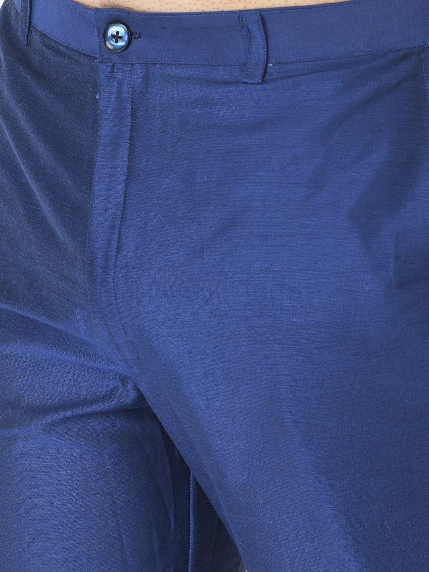 Deyann Navy & Blue Cotton Regular Fit Printed Kurta Set With Jacket