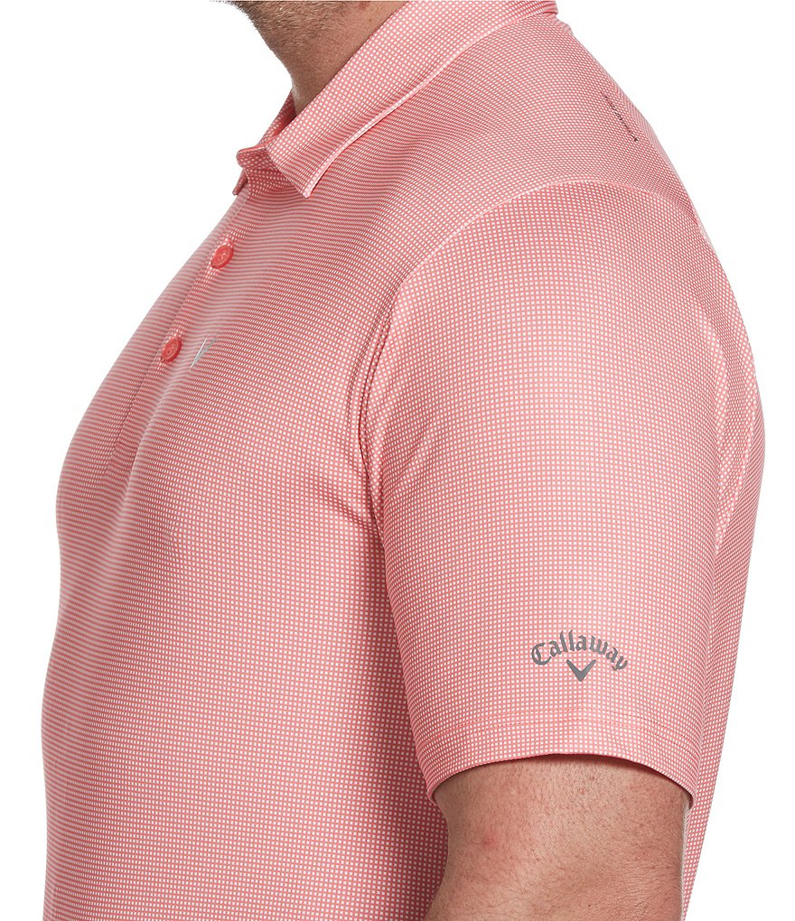 Callaway Golf Big & Tall Gingham Short-Sleeve Polo Shirt