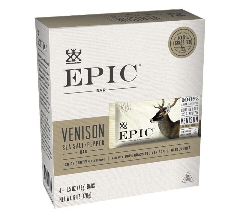 EPIC Venison Sea Salt & Pepper Nutrition Bar - 6oz 4ct