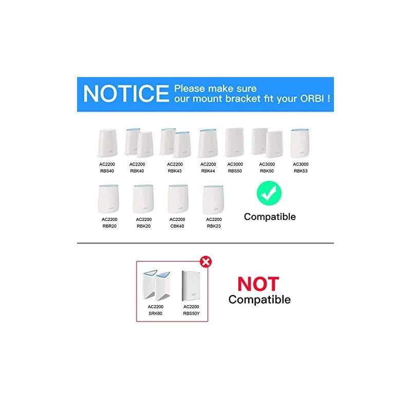 Orbi WiFi Wall Mount Sturdy Clear Acrylic Wall Mount Bracket Compatible with Orbi WiFi Router RBS40 RBK40 RBS50 RBK50 AC2200 AC3000 Tri Band Home WiFi Router 2 Packs