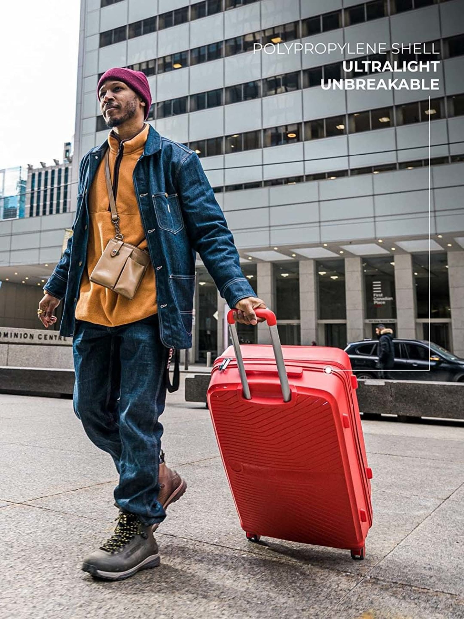 Nasher Miles Bruges Hard-Sided Polypropylene Cabin Luggage Red 20 inch |55cm Trolley Bag