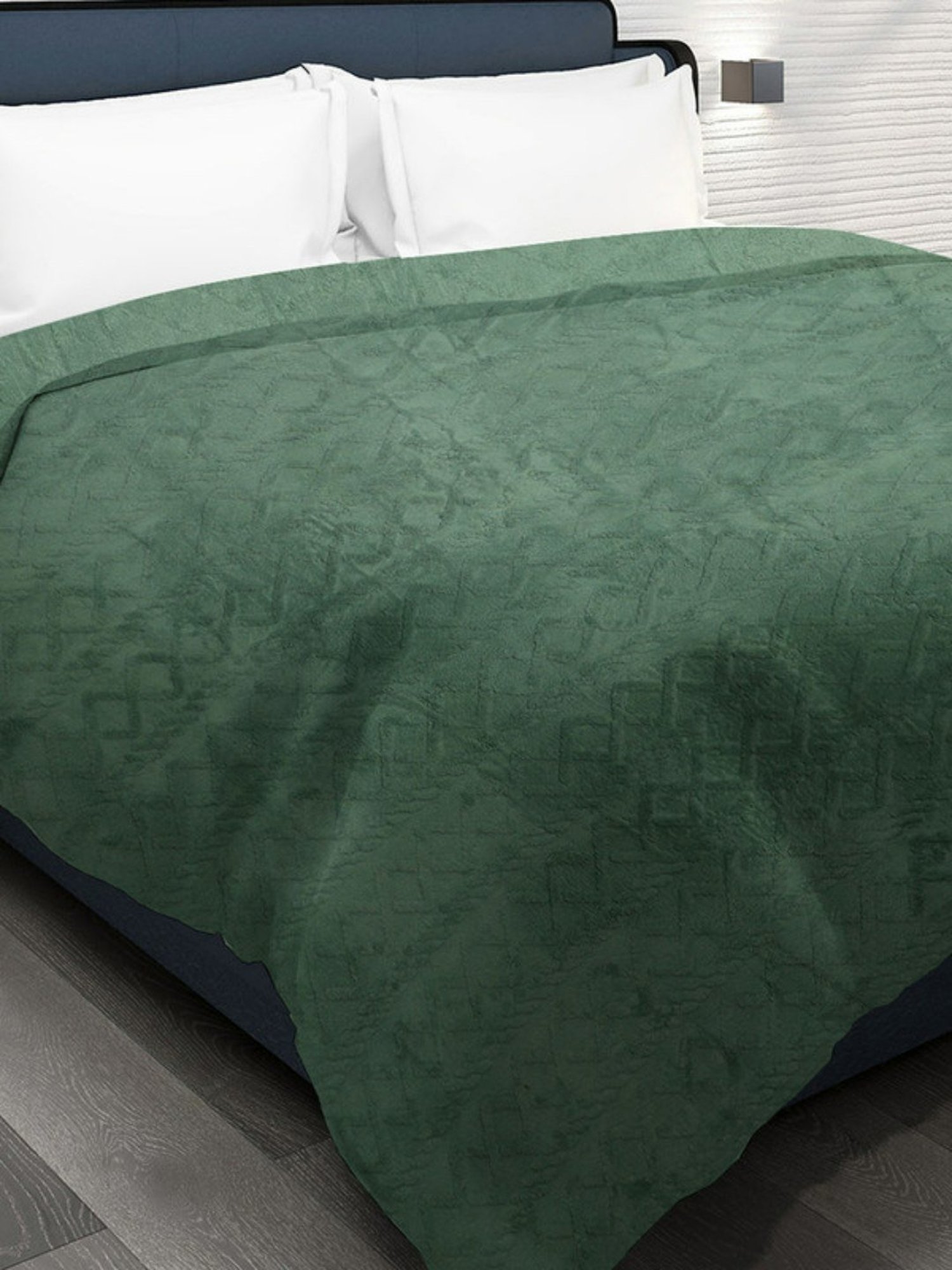 Dhrohar Olive Green Polyester 300 GSM Double Bed Blanket