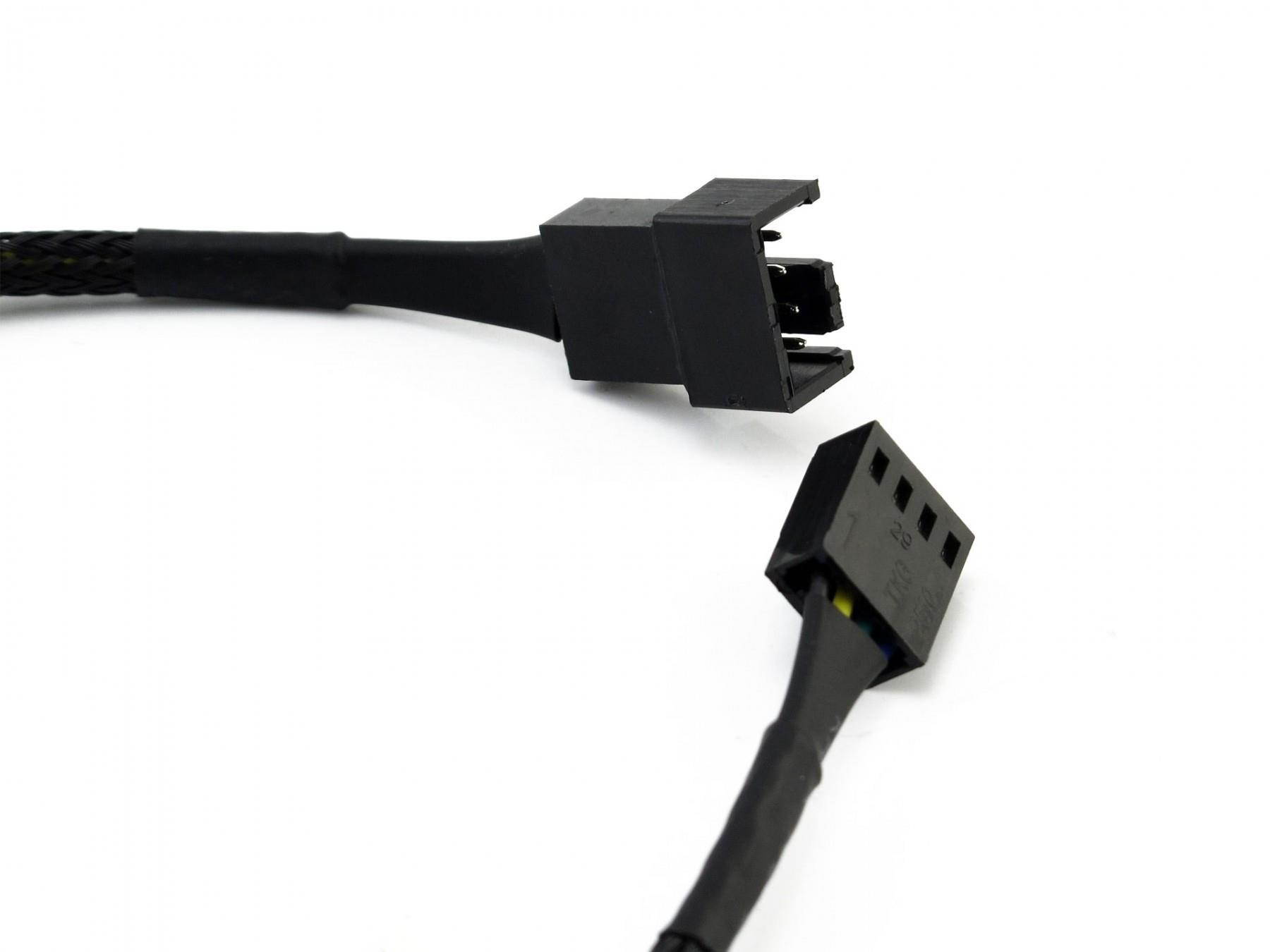 XSPC PWM Extension Cable, 60cm, Black, 4-pack