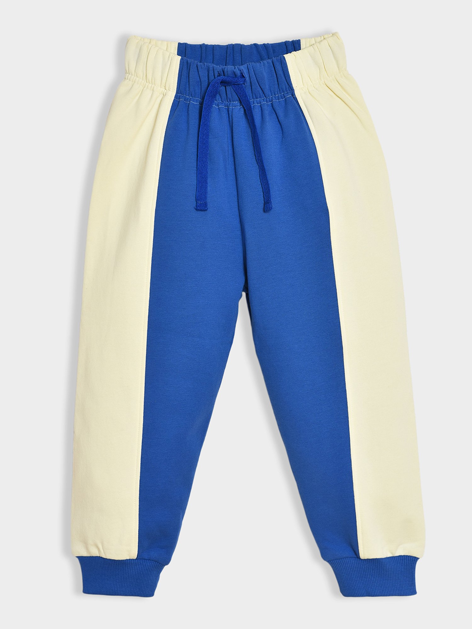 MiArcus Boys Blue & Cream Self Design Full Sleeves Sweatshirt with Joggers