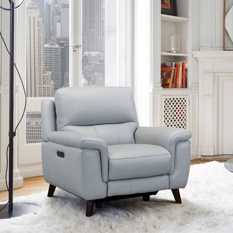 Lizette Contemporary Leather Power Recliner Chair with USB Gray - Armen Living