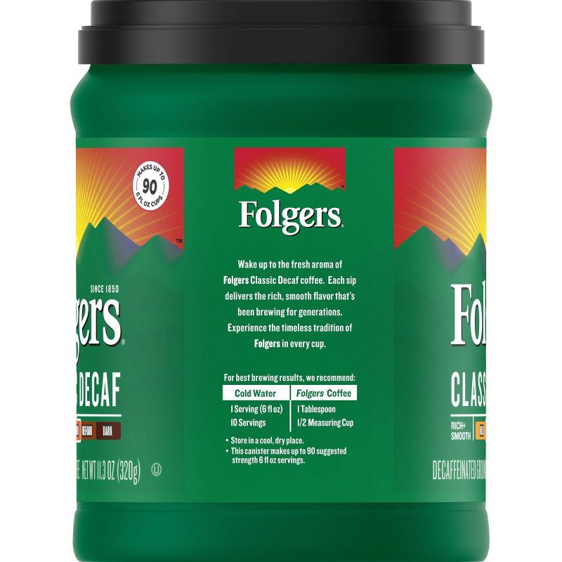 Folgers Classic Medium Roast Ground Coffee - Decaf - 11.3oz