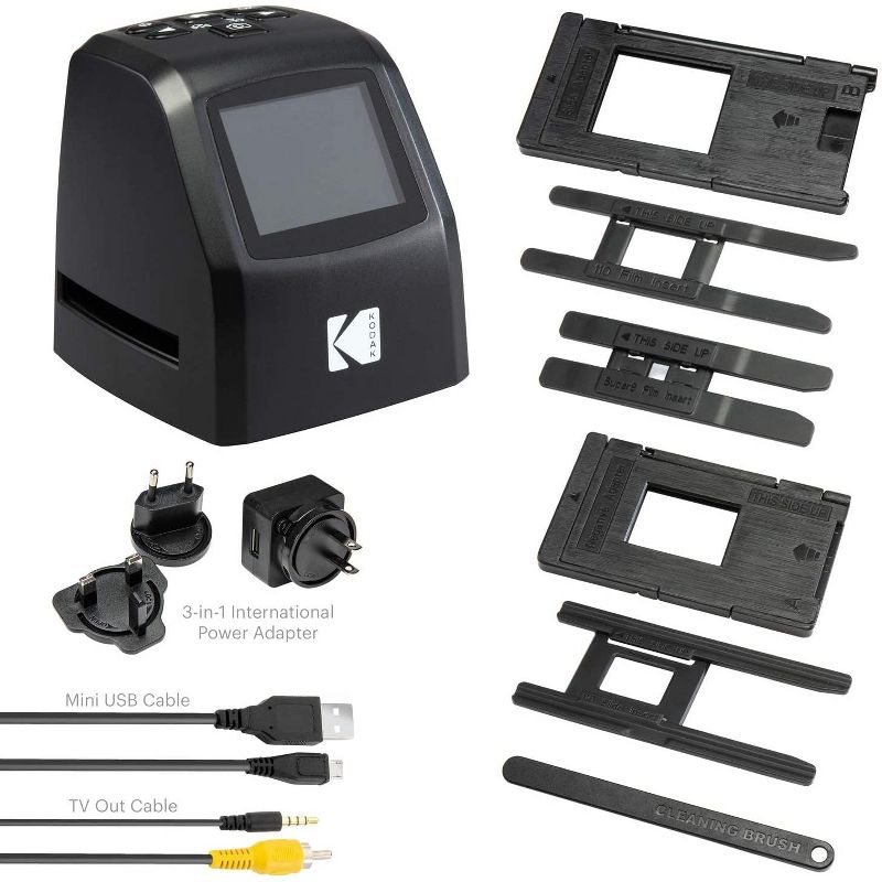 KODAK Mini Digital Film & Slide Scanner &ndash; Converts 35mm, 126, 110, Super 8 & 8mm Film Negatives & Slides to 22 Megapixel JPEG Images &ndash; Includes - 2.4 LCD Screen &ndash; Easy Load Film Adapters