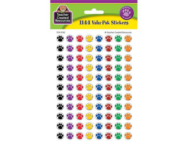 Teacher Created Resources TCR4742 Colorful Paw Prints Mini Stickers- Value Pack