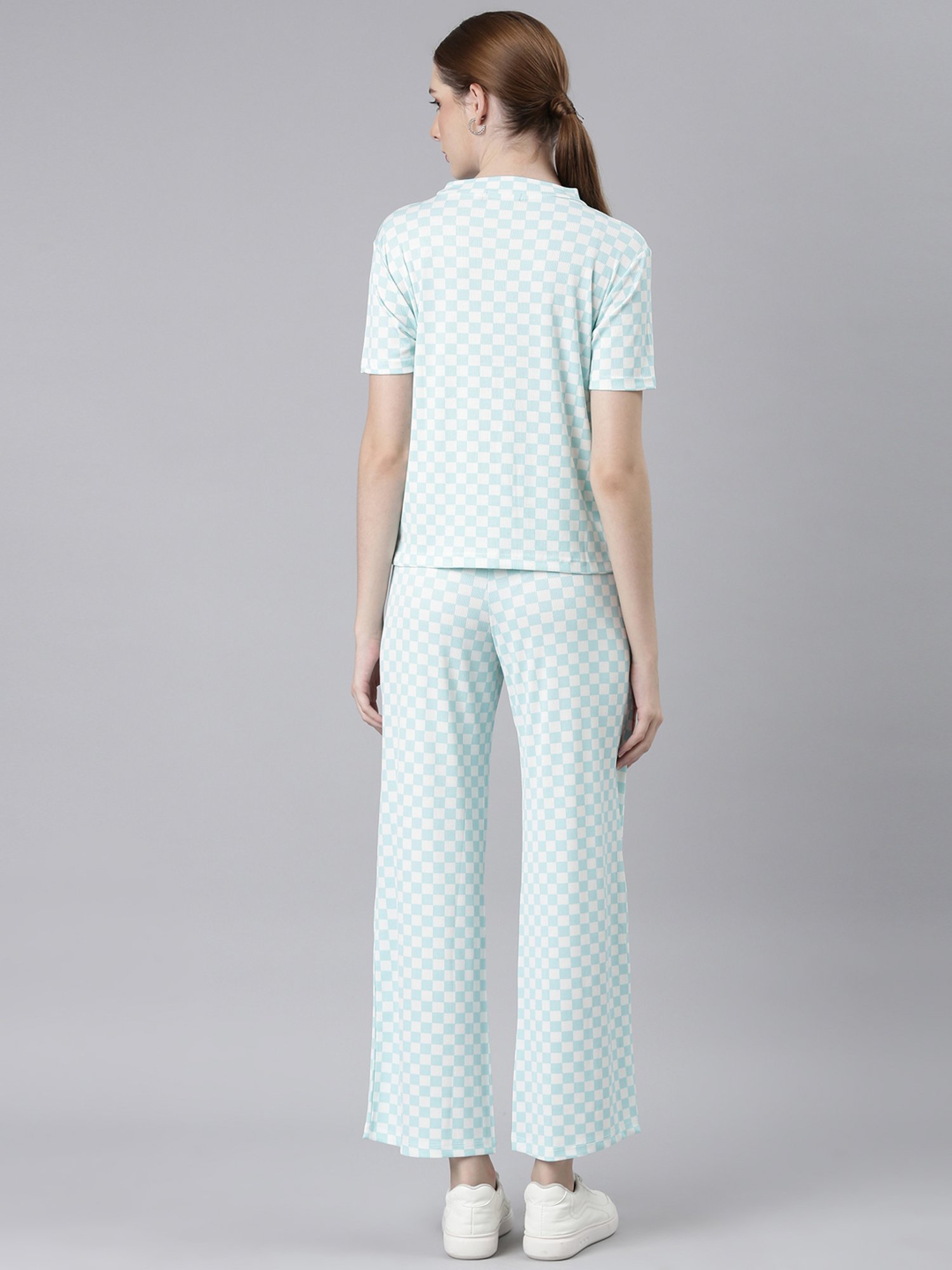 SHOWOFF Blue & White Checks Co-Ord Set