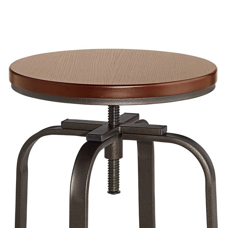 Elm Lane Radin Hammered Bronze Adjustable Swivel Bar Stools Set of 2