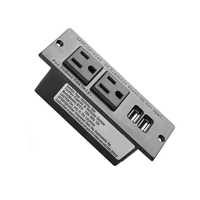 Power Strip Black Desktop Power Grommet Socket with Furniture 2 AC Outlets amp 2 USB Ports for Conference DeskKitchenOfficeHomeHotel 985 ft