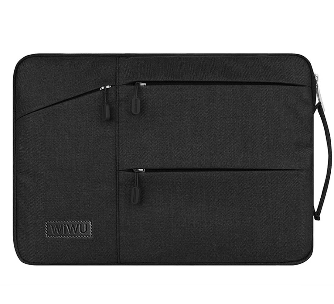 WIWU Laptop Sleeve For 15-15.6Inch Lpatop Notebook Macbook Air/ Macbook Pro/ Retina Display, 360&deg; Protective Chromebook Tablet Case With Handle And Accessory Storage, Drop-proof (15-15.6Inch, Black)