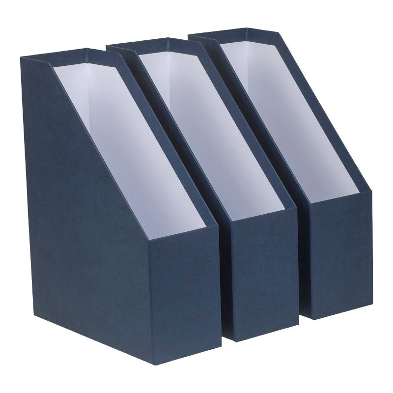 Set of 3 Viktoria Magazine File Navy - Bigso Box of Sweden
