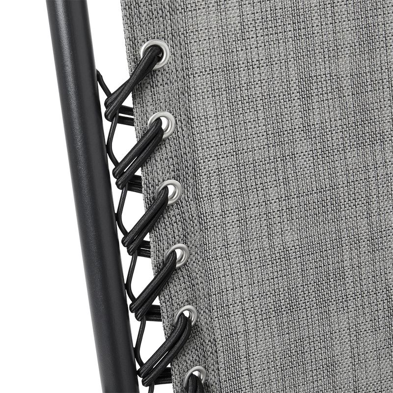 Caravan Canopy Infinity Suspension Steel Frame Folding Chair, Gray (2 Pack)