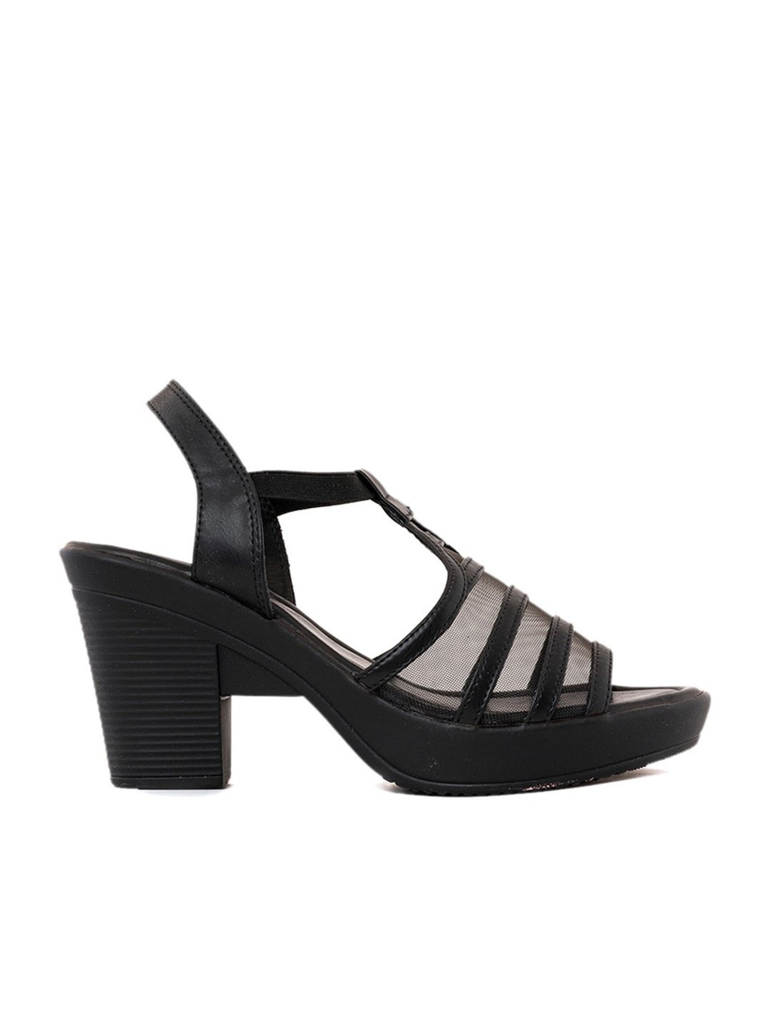 Khadim Women's Black Ankle Strap Sandals