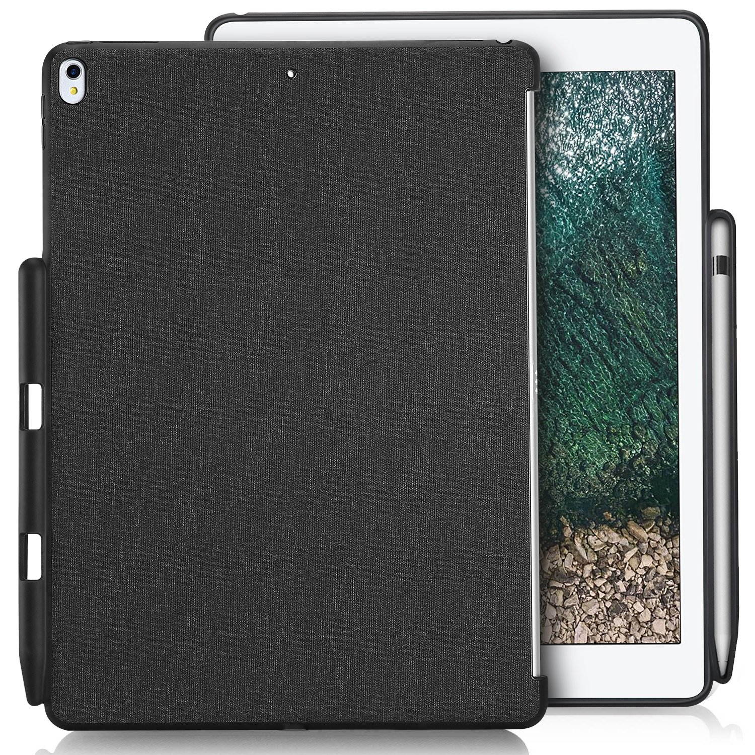 ProCase iPad Air 10.5" (3rd Gen) 2019 / iPad Pro 10.5 2017 Case, Companion Back Cover with Apple Pencil Holder for 10.5" iPad Air/iPad Pro 10.5, Work with Apple Smart Keyboard and Smart Cover &ndash;Black