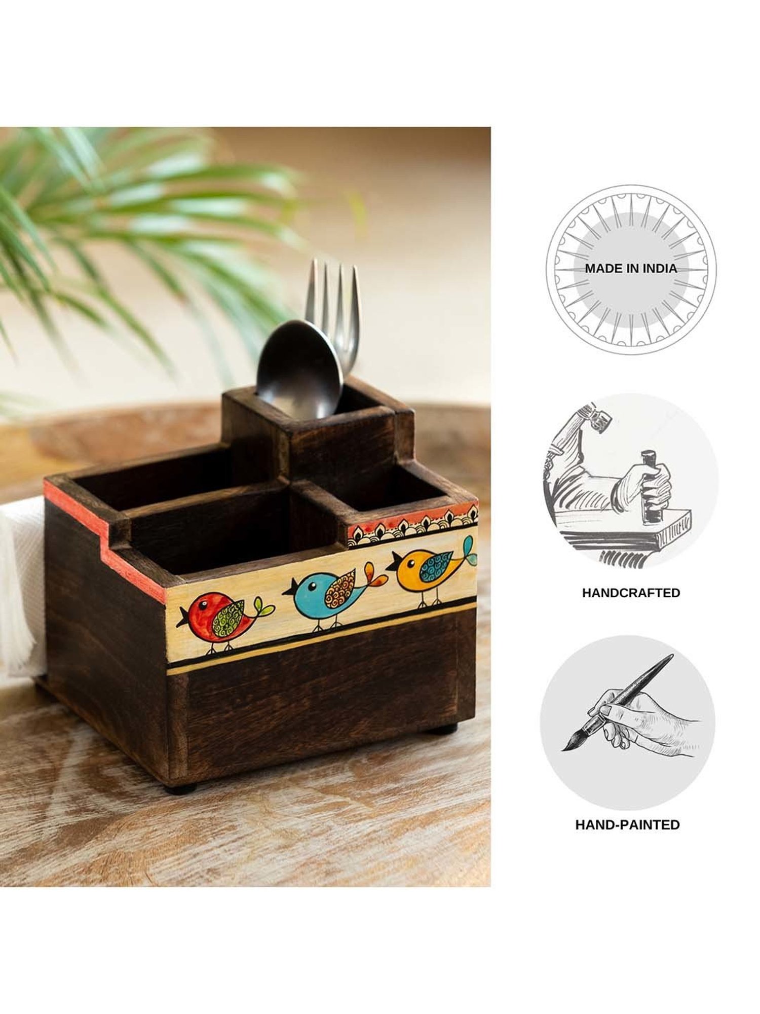 Home4U Iona Multi Wood Cutlery (2 Pcs)