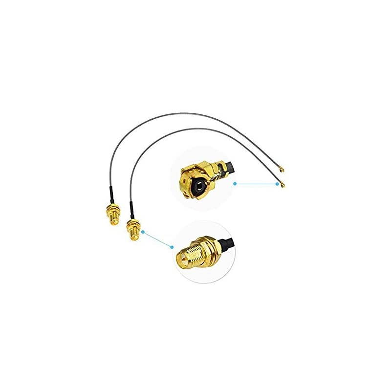 24GHz 5GHz Dual Band WiFi Antenna RPSMA Male Antenna with IPEX UFL to RPSMA Female Cable 6 inch 2Pack for Mini PCIe Network Card USB WiFi Adapter Wireless Router Hotspot