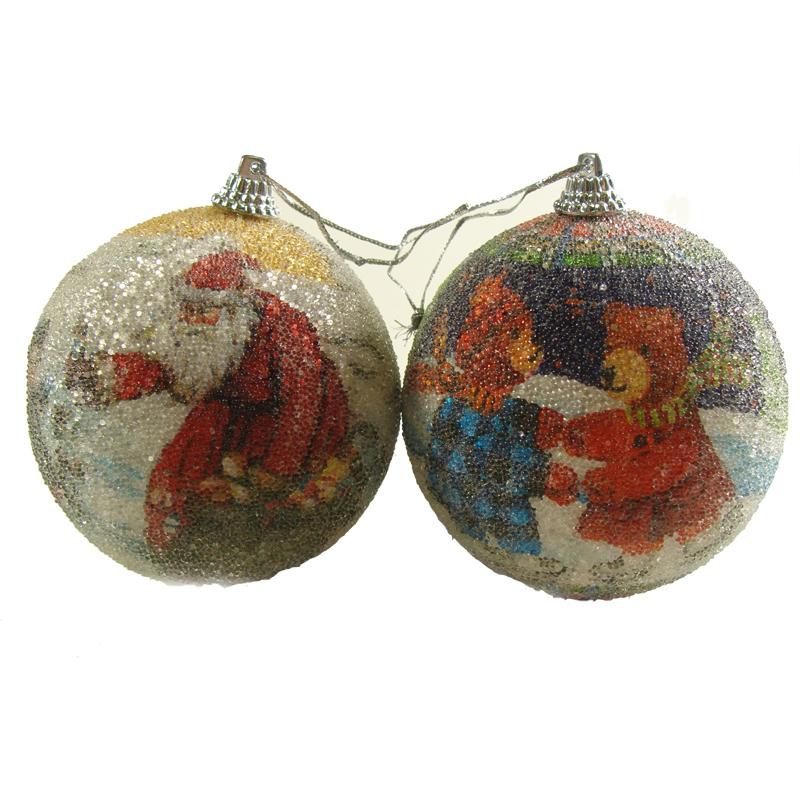 Northlight Club Pack Of 144 Beaded Santa and Bear Christmas Ball Ornaments 2.5" (60mm)
