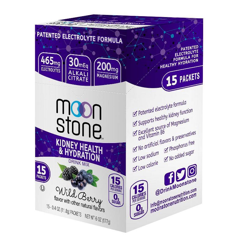 Moonstone Kidney Health Drink Mix - Wild Berry - 15ct/6oz