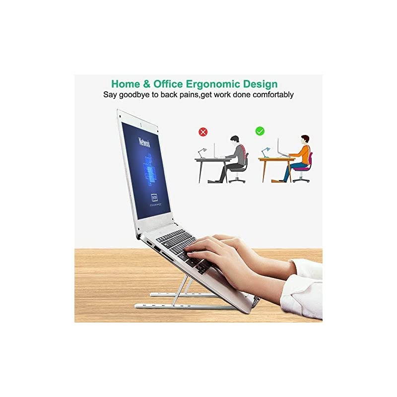 Laptop Stand Portable Adjustable Tablet Computer StandAluminum Alloy Folding Laptop Stand Compatible MacBook Air ProHPLenovo More 10156quot Laptops amp TabletSpace Silver Silver