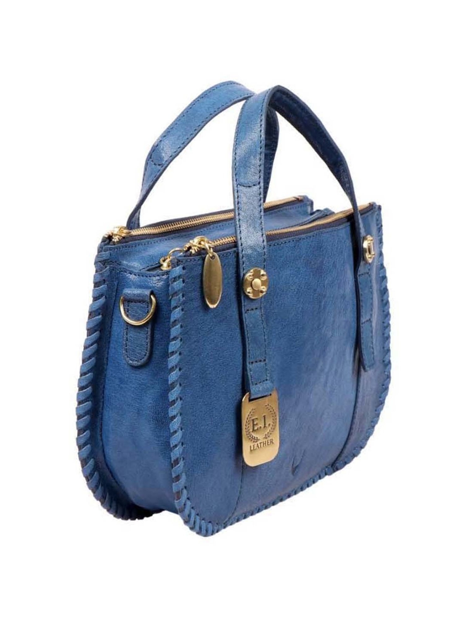 Hidesign Blue Solid Medium Handbag