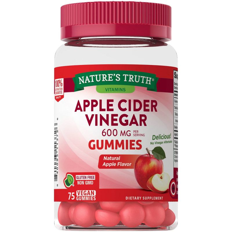 Nature's Truth Apple Cider Vinegar 600mg Gummies - Apple - 75ct