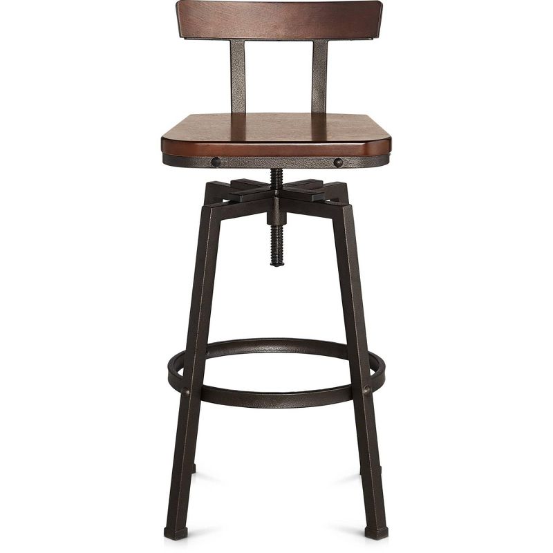 Elm Lane Roark Dark Bronze Adjustable Swivel Bar Stools Set of 2