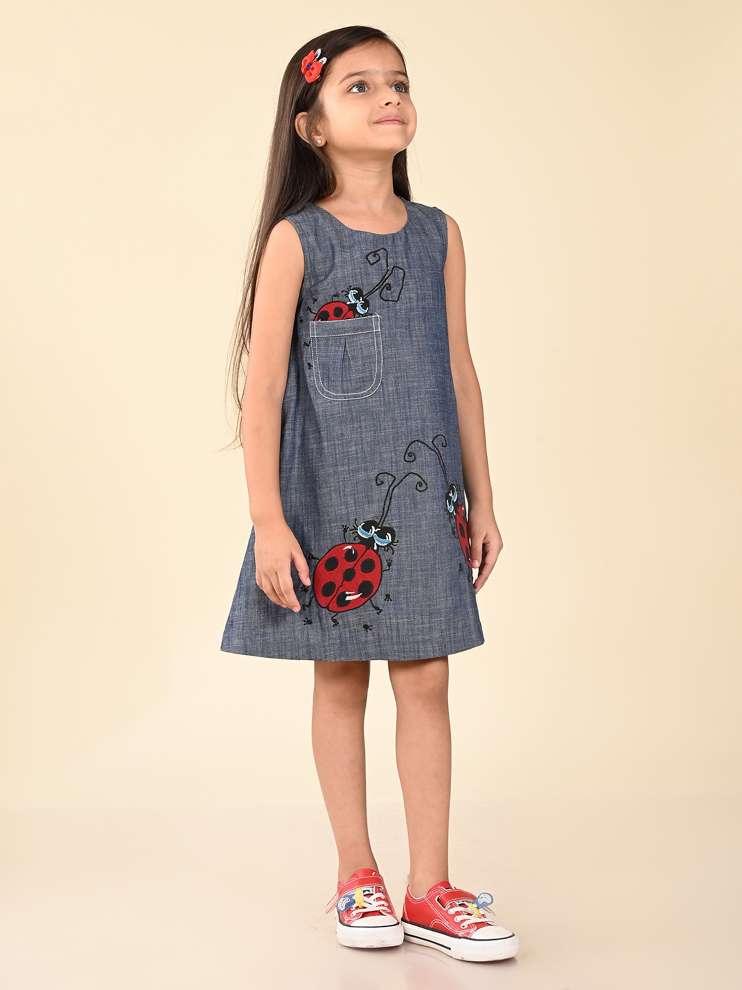LilPicks Kids Blue Printed Dress