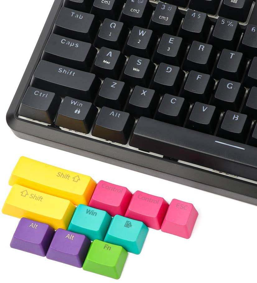 Glorious Modular Mechanical Gaming Keyboard (GMMK)- Barebone Edition (DIY Assembly Required) (Full Size, Black) + Glorious Black Aura Keycaps (Bundle)