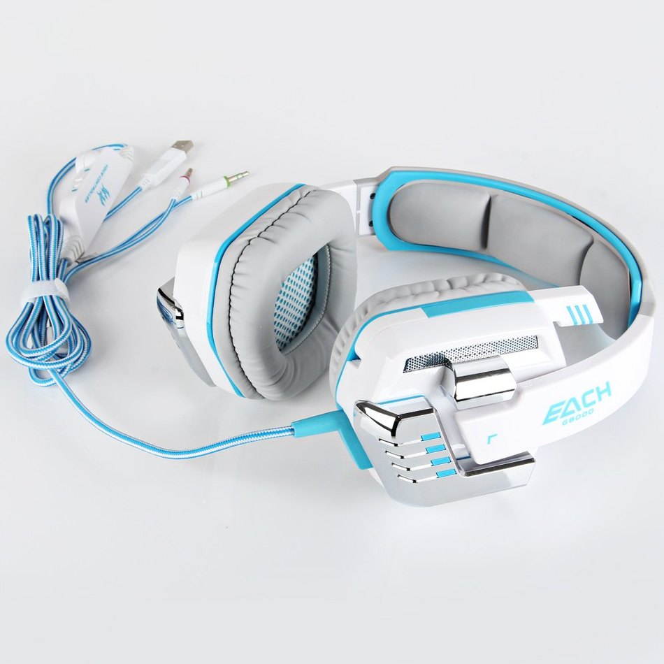 Funtech Portable Hadband Gaming Stereo Sound 2.2M Wired Headphones Noise Reduction With Microphone for Computers Smartphone