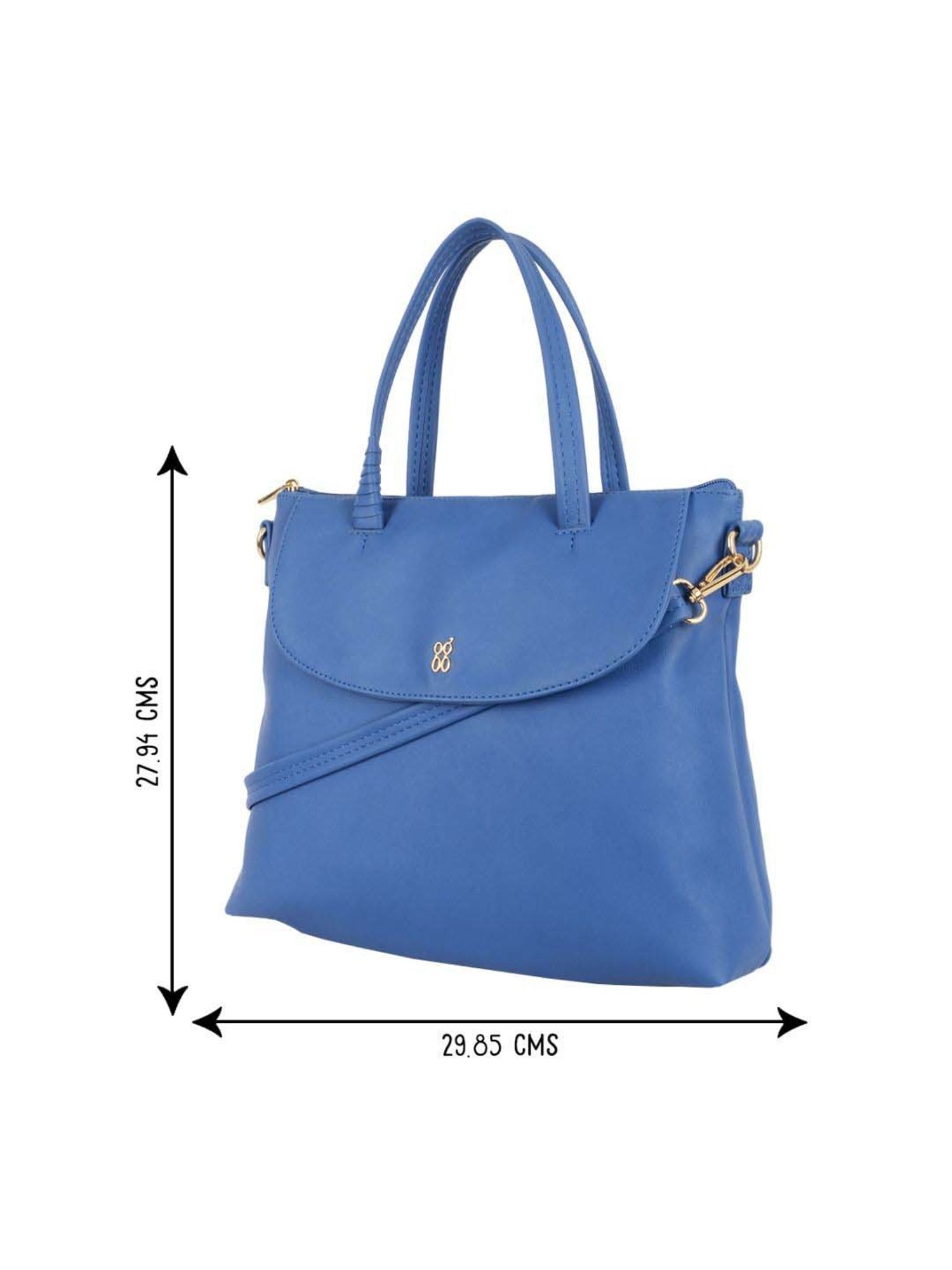 Baggit Persian Blue PVC Solid Tote Handbag
