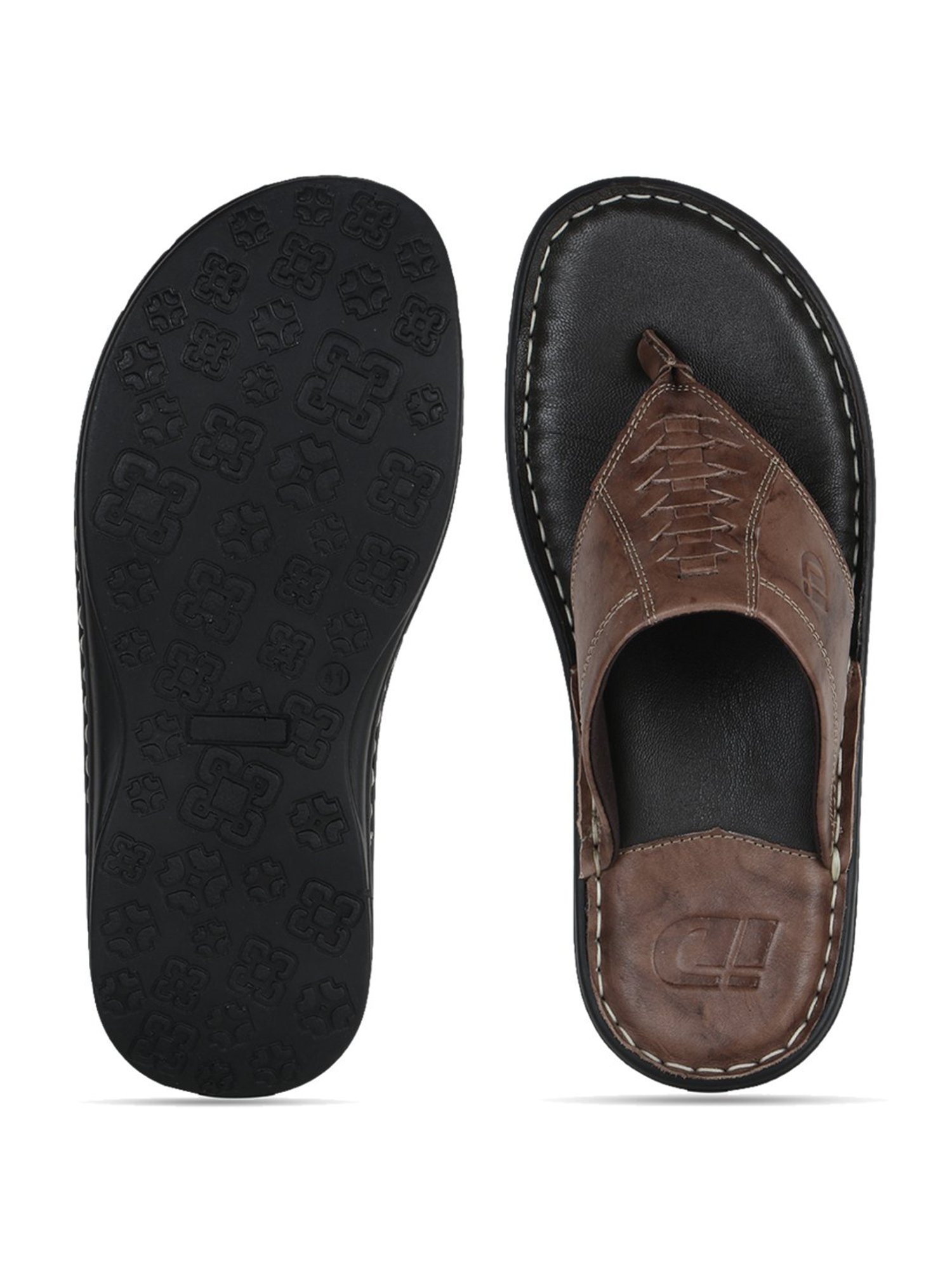 ID Men's Brown Thong Sandals