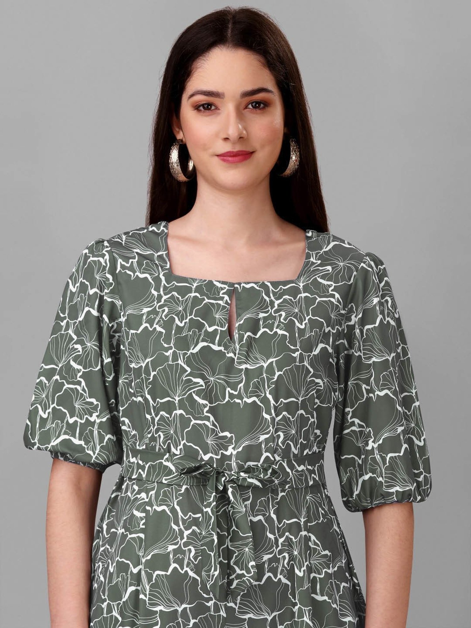 MASAKALI.CO Dark Green Printed Jumpsuit