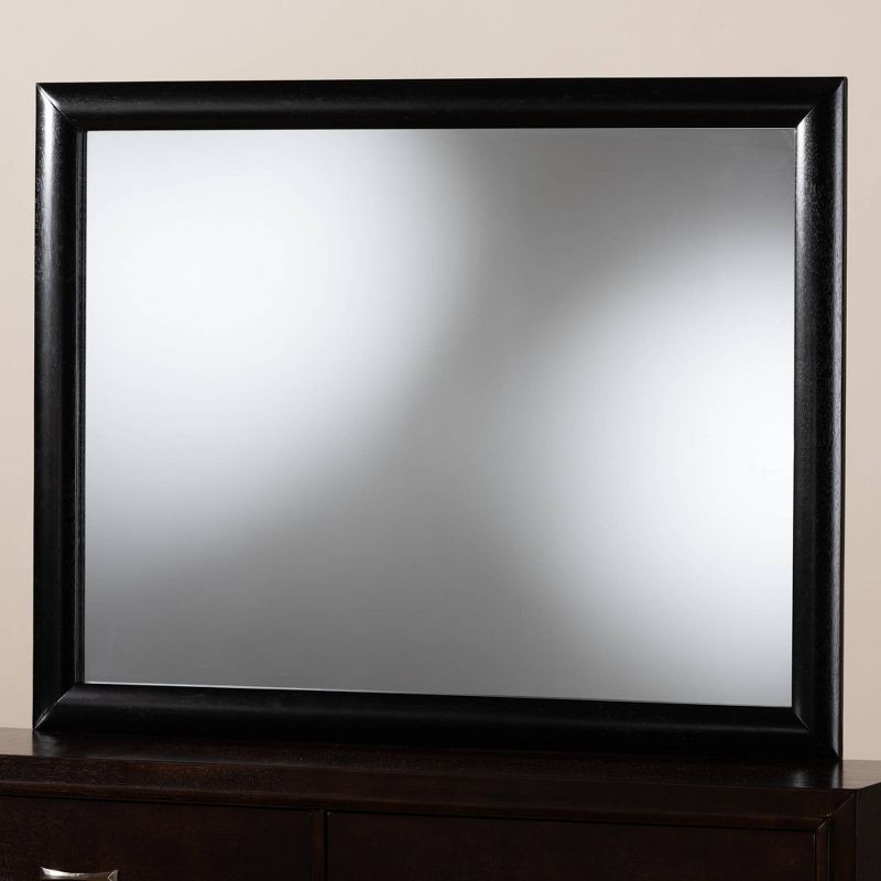 Kima Wood Dresser Mirror Black - Baxton Studio
