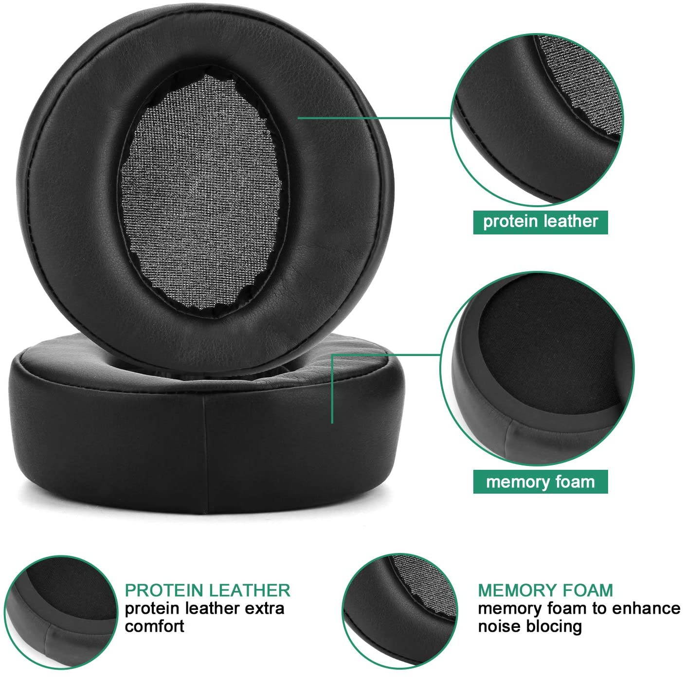 Replacement Ear Pads Earpads Cup Cover Memory Foam Cushion for Sony MDR-XB950BT XB950B1 XB950N1 XB950AP Bluetooth Wireless Headphones, 2 Pieces