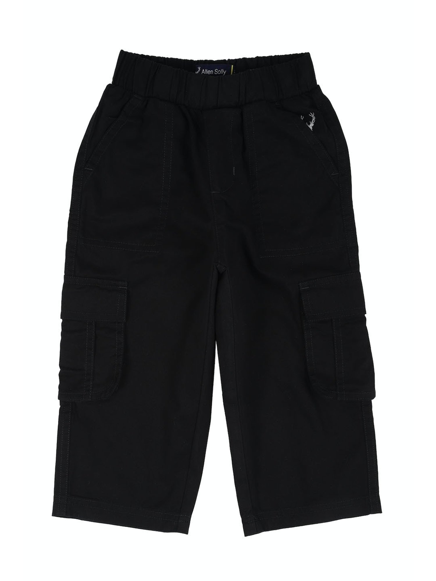 Allen Solly Boys Black Solid Trousers