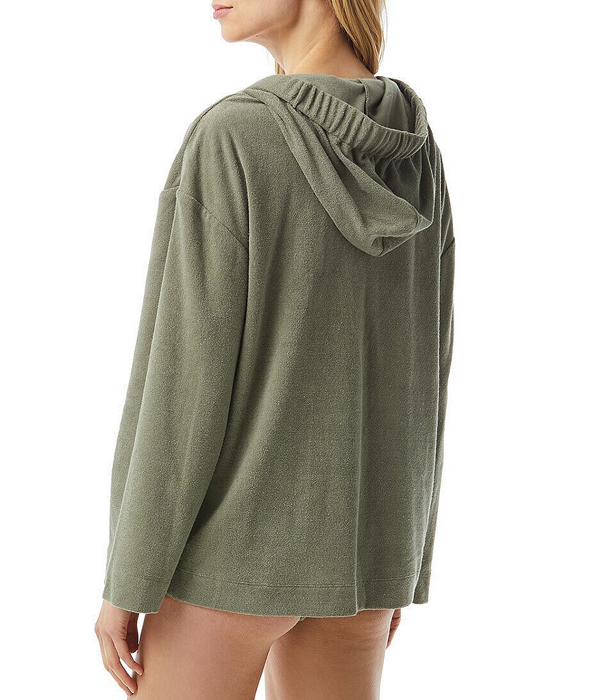 Becca by Rebecca Virtue Beach Date Hooded V-Neck Sleeveless Swim Cover Up Dress