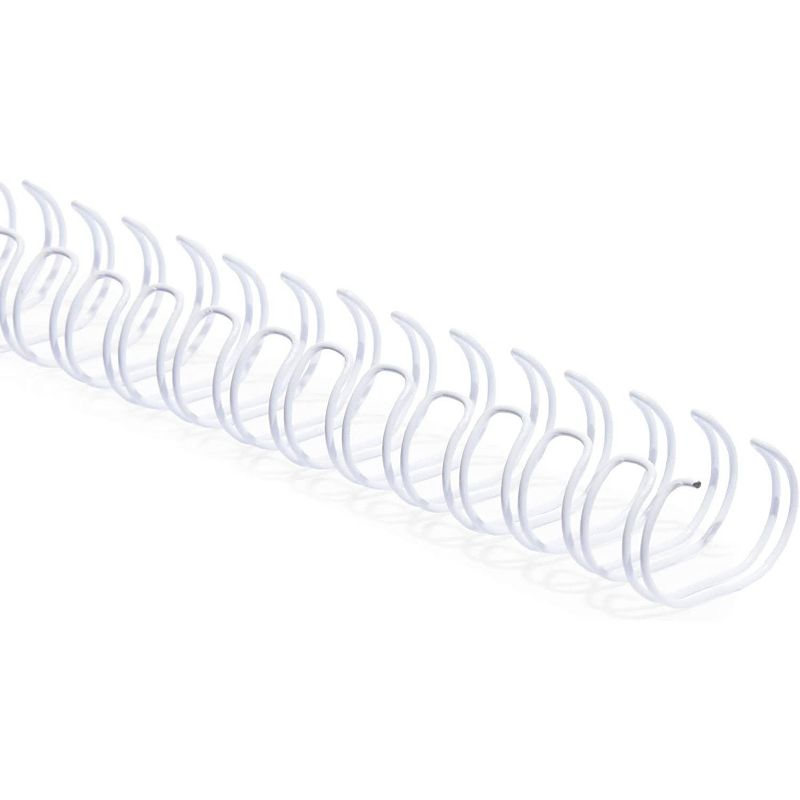 Stockroom Plus 100-Pack White Double Loop Wire Spiral Binding Coils Spines for 100 Sheets, 10.5"x0.5", 3:1 Pitch